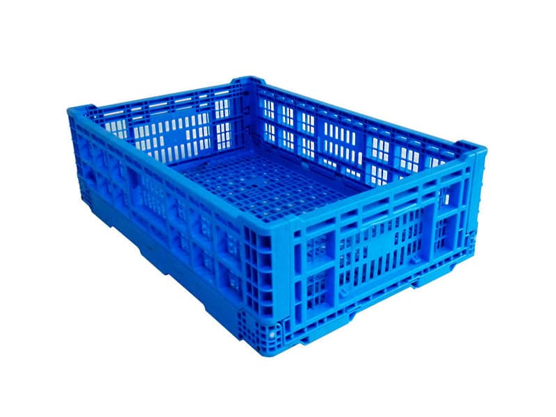 blue HDPE plastic turnover box european standard for food and beverage