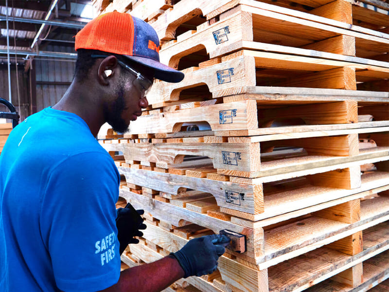 pallet user in warehouse